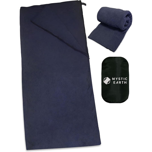 MYSTIC EARTH Sleeping Bag, Envelope Type, Inner Shruff, Fleece, Large Size, Thermal Insulation, Disaster Prevention Supplies, Blanket, Earthquake Countermeasures, Disaster Camping, Sleepovers, Multifunctional, Lap Blanket, Outdoor, Sleeping in the Car, W