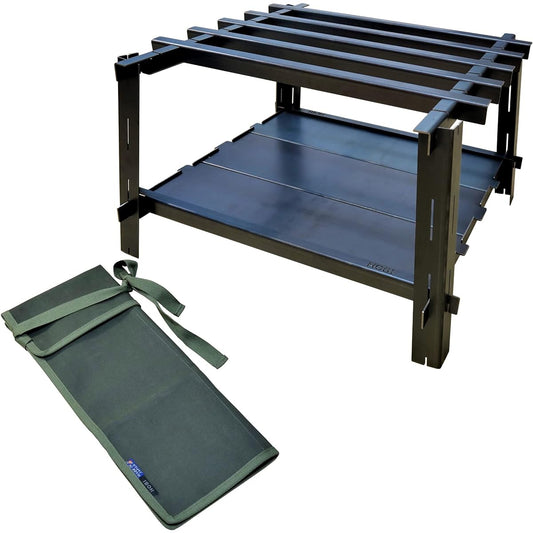 HOBI [Made in Japan] Camping grill bonfire stand "Noen" [Set with special canvas case] Jet black black coated iron [Rugged and tough] Multi-gotoku 41 x 38 x 24.5 cm Heavy iron that is hard to warp Commercial fire Bonfire Hobi [MADE IN JAPAN]