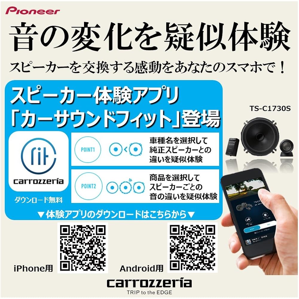 Pioneer Pioneer Speaker TS-C1730S 17cm Custom Fit Speaker Separate 2 Way High Resolution Compatible Carrozzeria