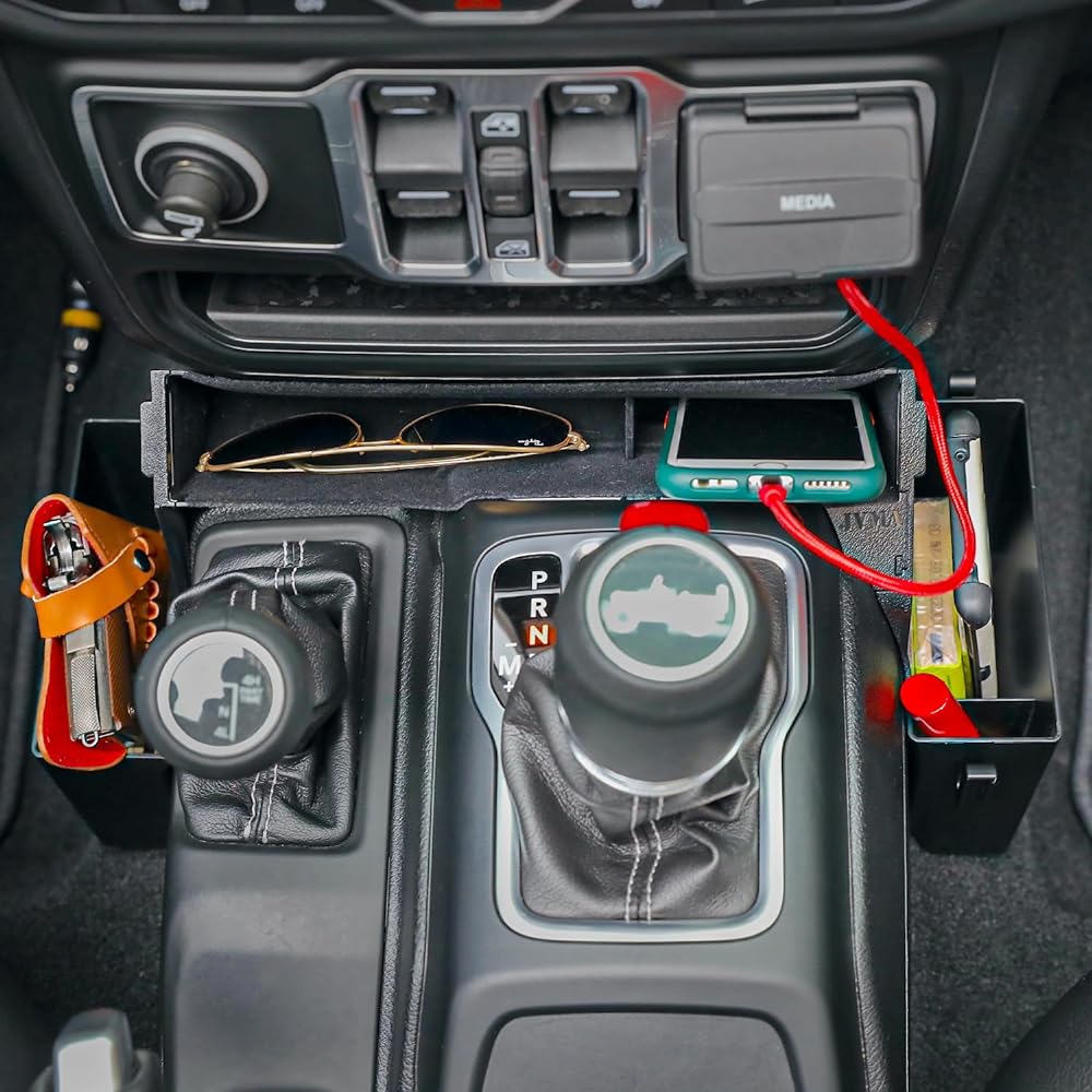 JVMA Up Grade Gear Geep Lander JL JLU 2018-2023 Gradiators JT 2020-2023 Gear Shift Organizer Wrangler Grader Diator Accessories 3 Piece Acembring JK