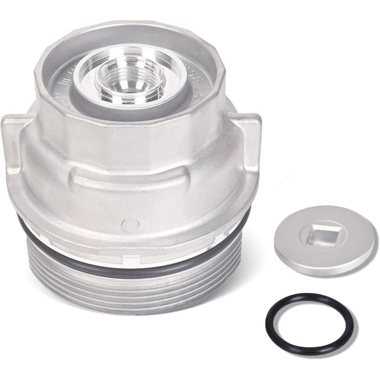 Compatible with RICH Oil Filter Housing Cap Assembly Cap Toyota Kamuri/Siena/Tacoma/Tandra, Lexus, etc. Aluminum Oil Filter Housing Cap-15620-31060 15643-31050 15643-31050 1564331050 Replacement