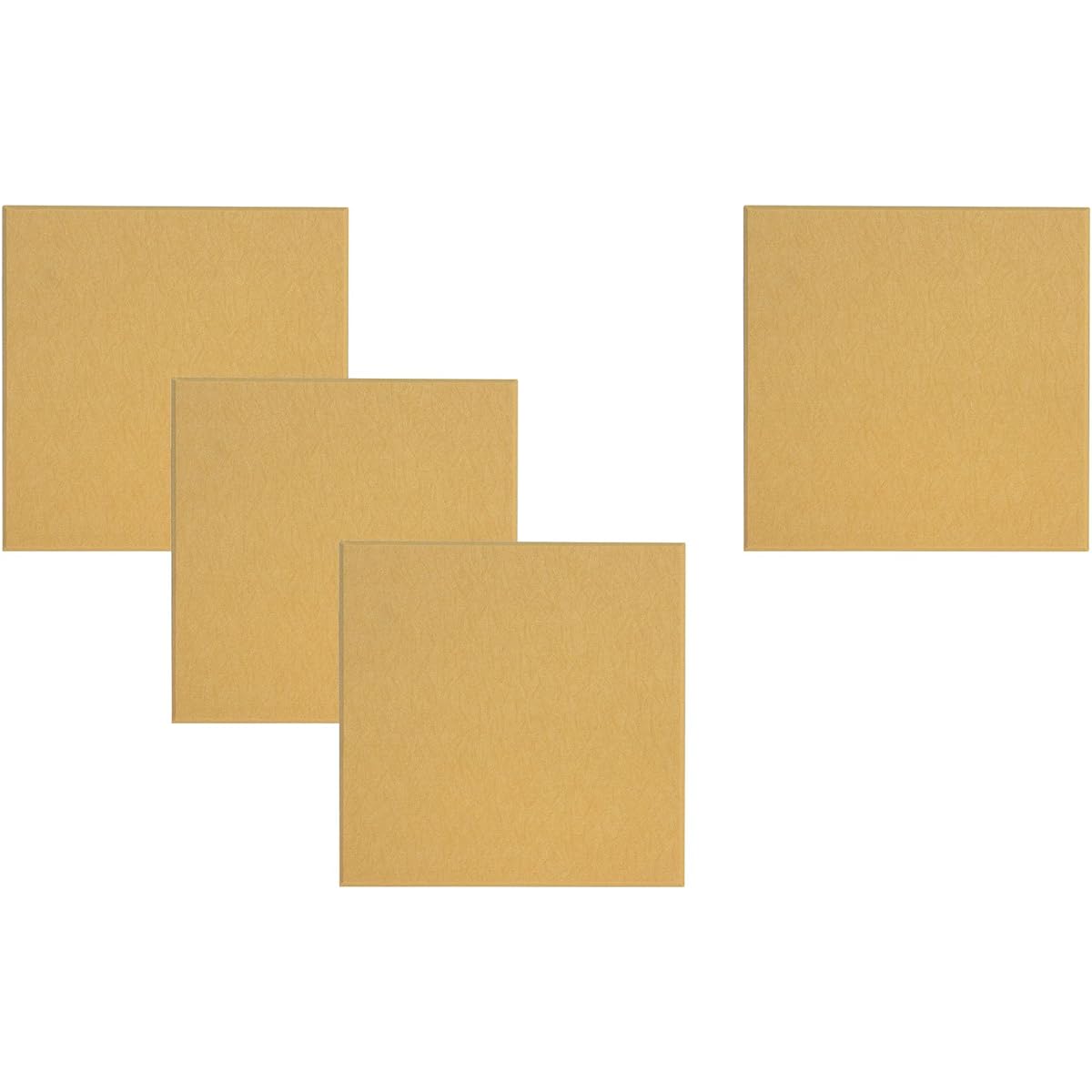 Hikari Co., Ltd. Sound Absorption Color Hard Felt Board with Chamfered Pattern Beige 400×400mm Set of 4