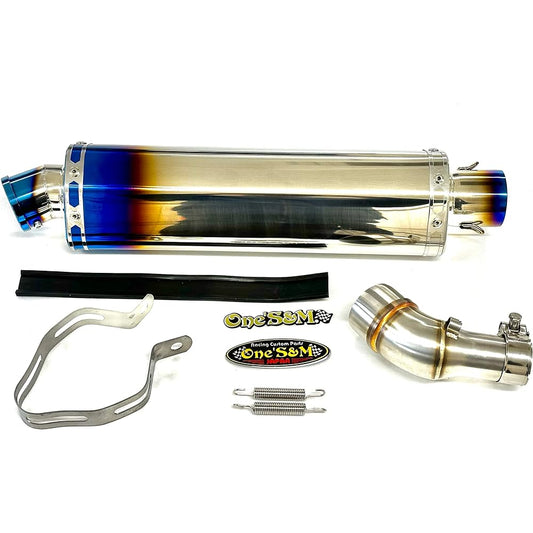 W2-151TLB For genuine exhaust pipe only 50.8mm 50.8φ muffler with intermediate pipe Slip-on muffler silencer MT-03 2BL-RH13J MT-25 YZF-R25 JBK-RG10J 2BK-RG43J YZF-R3 EBL-RH07J (silencer type) / Long delta grilled Colored type)