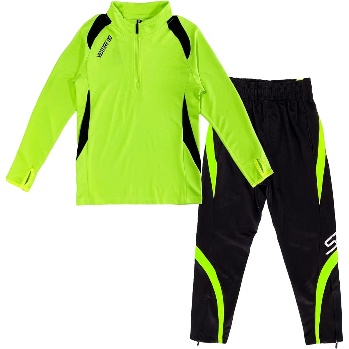 [Hiheart] Kids Sweatwear Set of 2, Junior Jersey Top and Bottom Set, Long Sleeve Sweatshirt, Pants, Sportswear, Children, Boys, Spring and Autumn Clothes