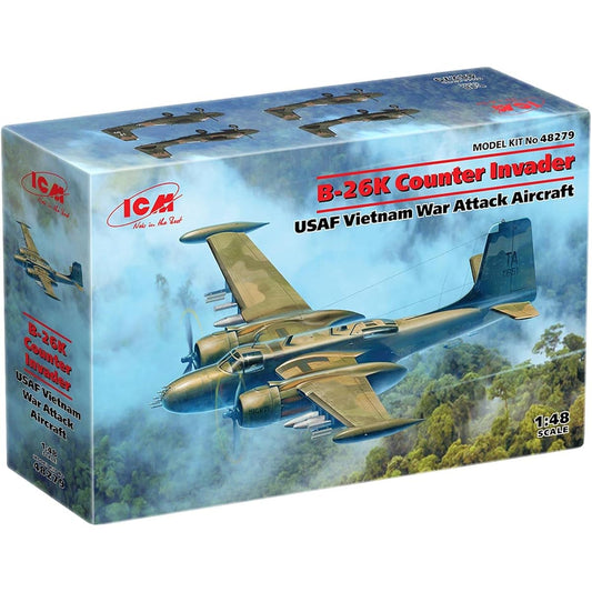 ICM 1/48 US Air Force B-26K Counter Invader Vietnam War Plastic Model 48279