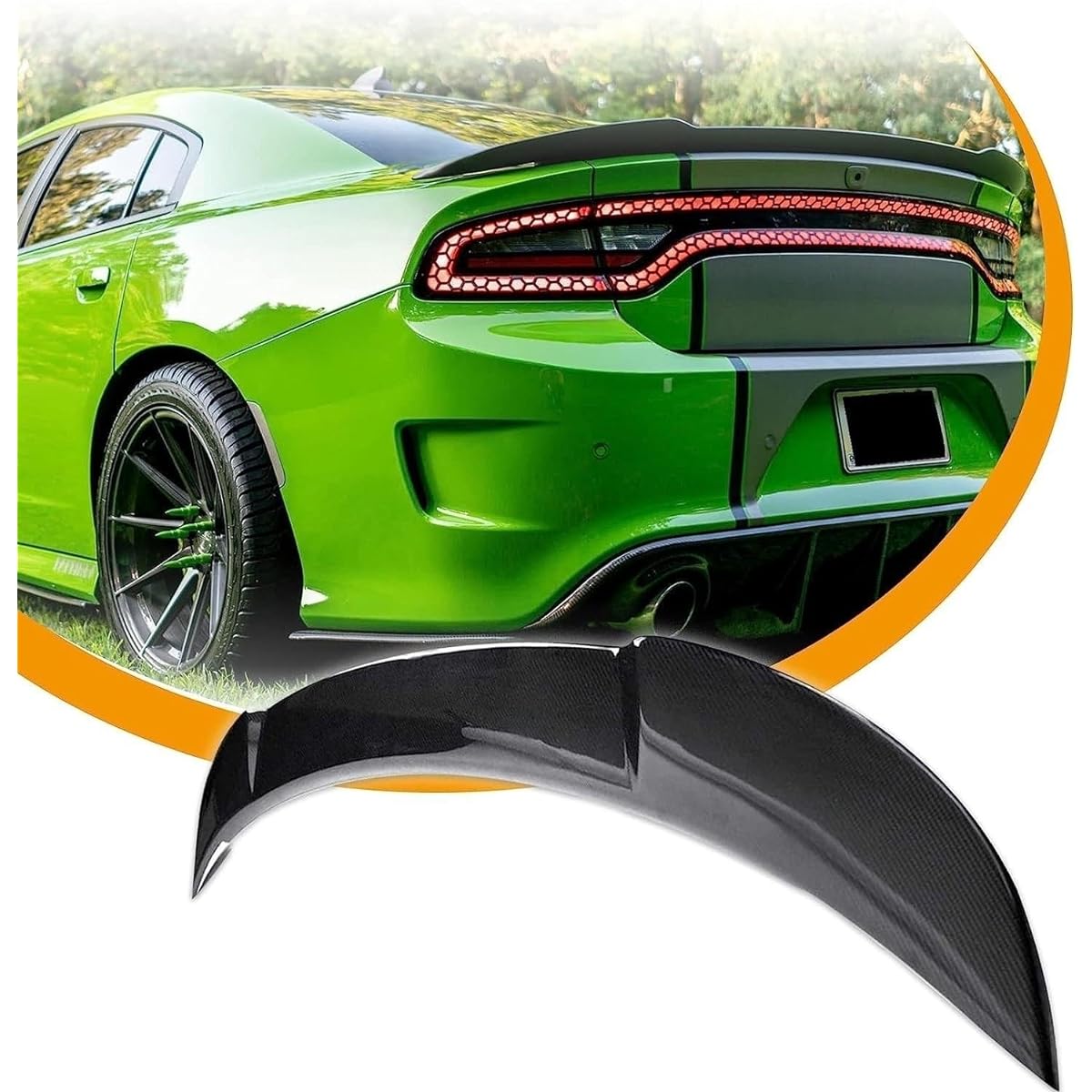 AURAROAD Rear Spoiler 2011-2021 DODGE CHARGER RT SRT SRT Helcat Style Trunks Poofler 4 Door Sedan Charger Rear Spoiler (Carbon Fiber Style)