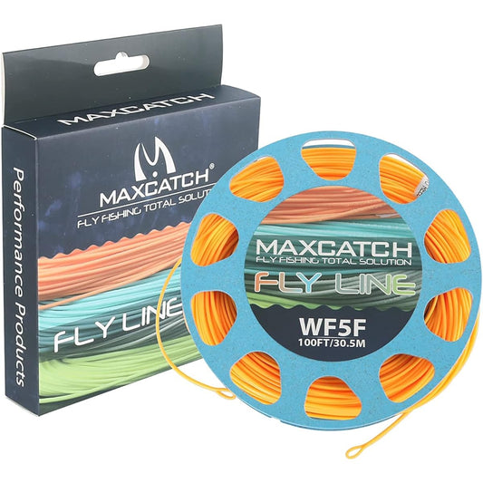 M MAXIMUMCATCH Maxcatch ECO Fly Line Floating Weight Forward Design with Welded Loop (3F4F5F6F7F8F) (WF7F Orange)