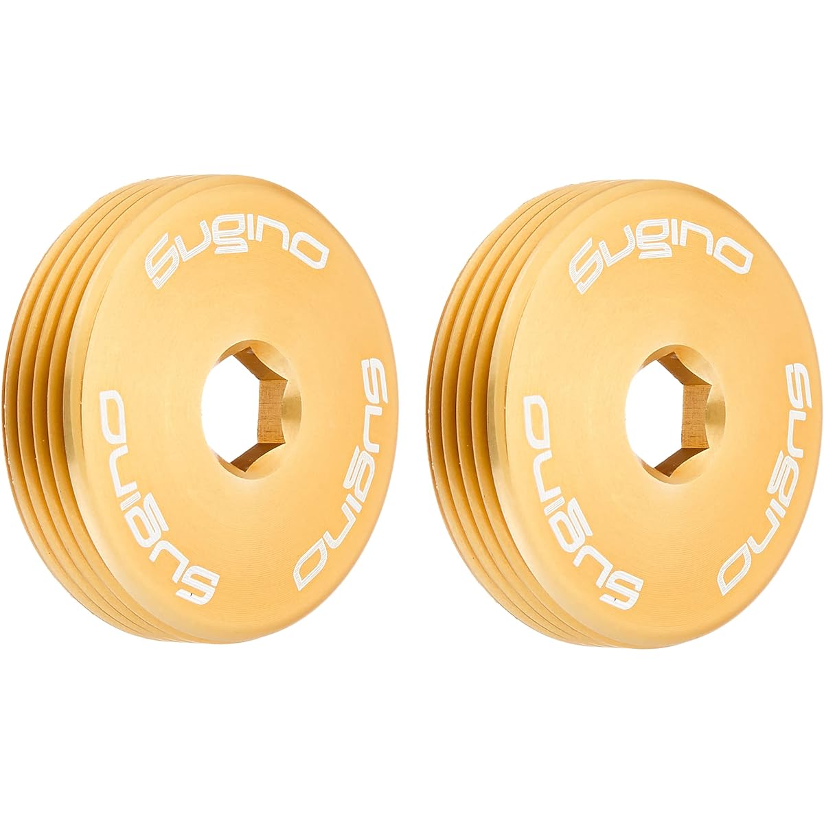 Sugino CNS Aluminum Crank Cap Without Bolts Gold (Pair of 2)