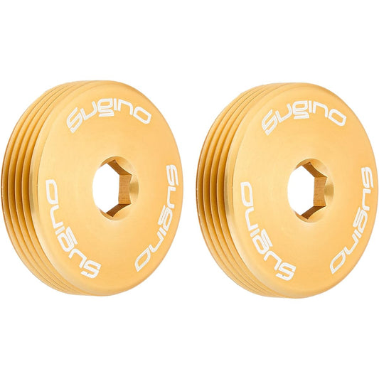 Sugino CNS Aluminum Crank Cap Without Bolts Gold (Pair of 2)