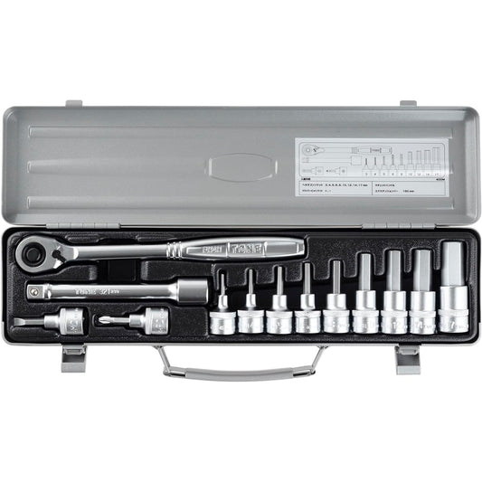 TONE Hexagon Socket Wrench Set 400M Drive Angle 12.7mm (1/2") Silver Contents 13 items