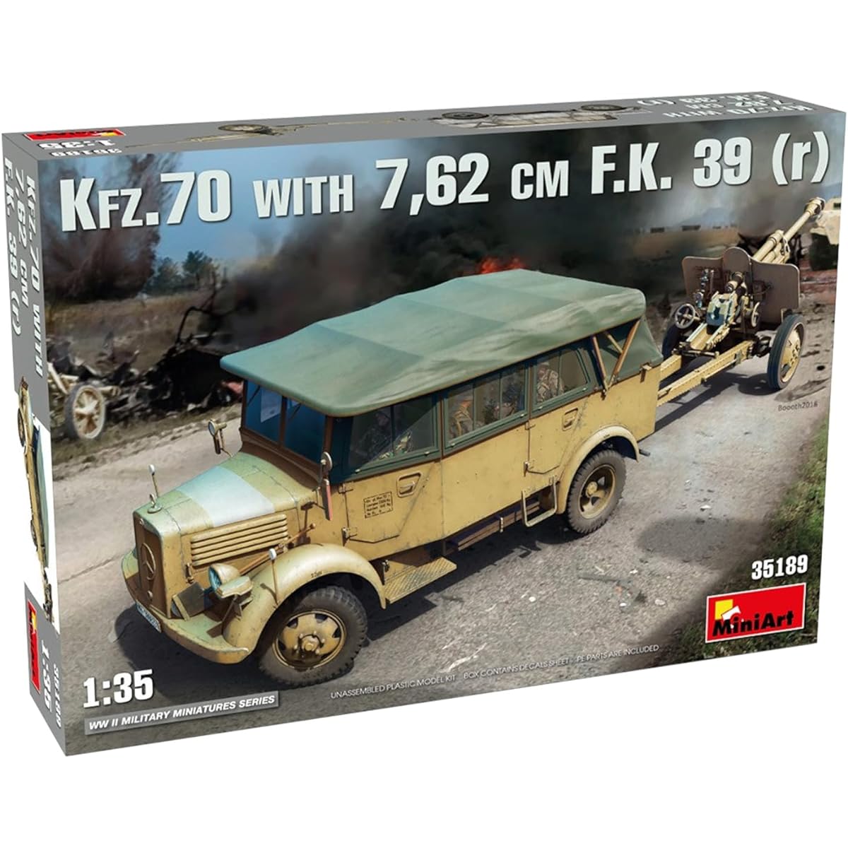 Miniart 1/35 Germany Kfz.70&7.62cmF.K.39 (r) Plastic Model MA35189