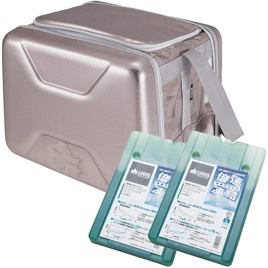 LOGOS Hyper subzero cooler L + double speed freezing/subzero pack L x 2 3-piece set R167N002 Silver