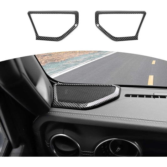 RT-TCZ JL Bon Fiber ABS Pillar Speaker Decoration Cover Rim Interior Accessory 2018-2023 JEEP WRANGLER JL JLUDIATOR JT