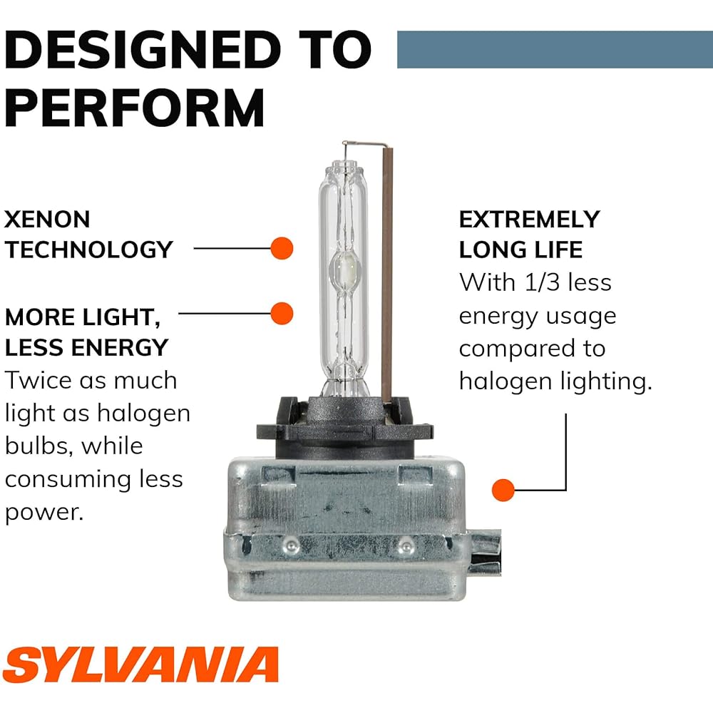 Sylvania -Basic HID (high brightness discharge) Headlight valve -High -performance bright white endurance lamp (1 light bulb) D1S White