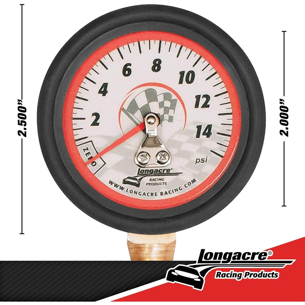 Longacre 52034 Analog 2 inch tire gauge 0-15 PSI