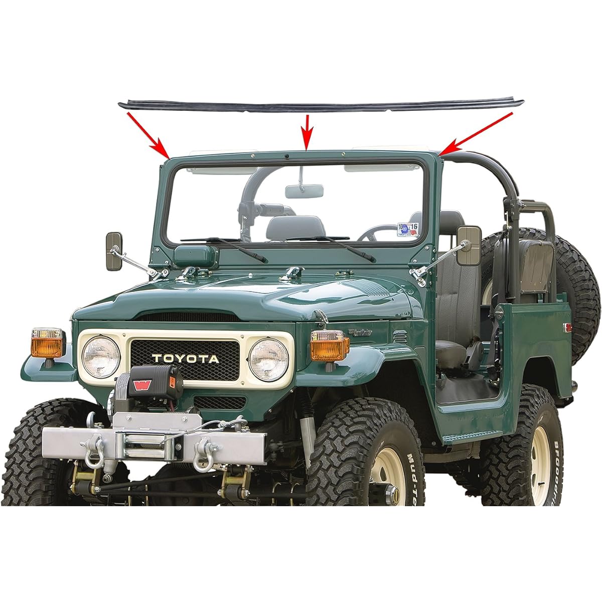 Weather Stripping - Land Cruiser FJ40 - Front glass frame hardtop 1966 ~ 1984