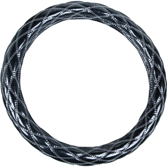 Jet Inoue 586582 Fuji Double Stitched Steering Wheel Cover 2HLB Maverick Black