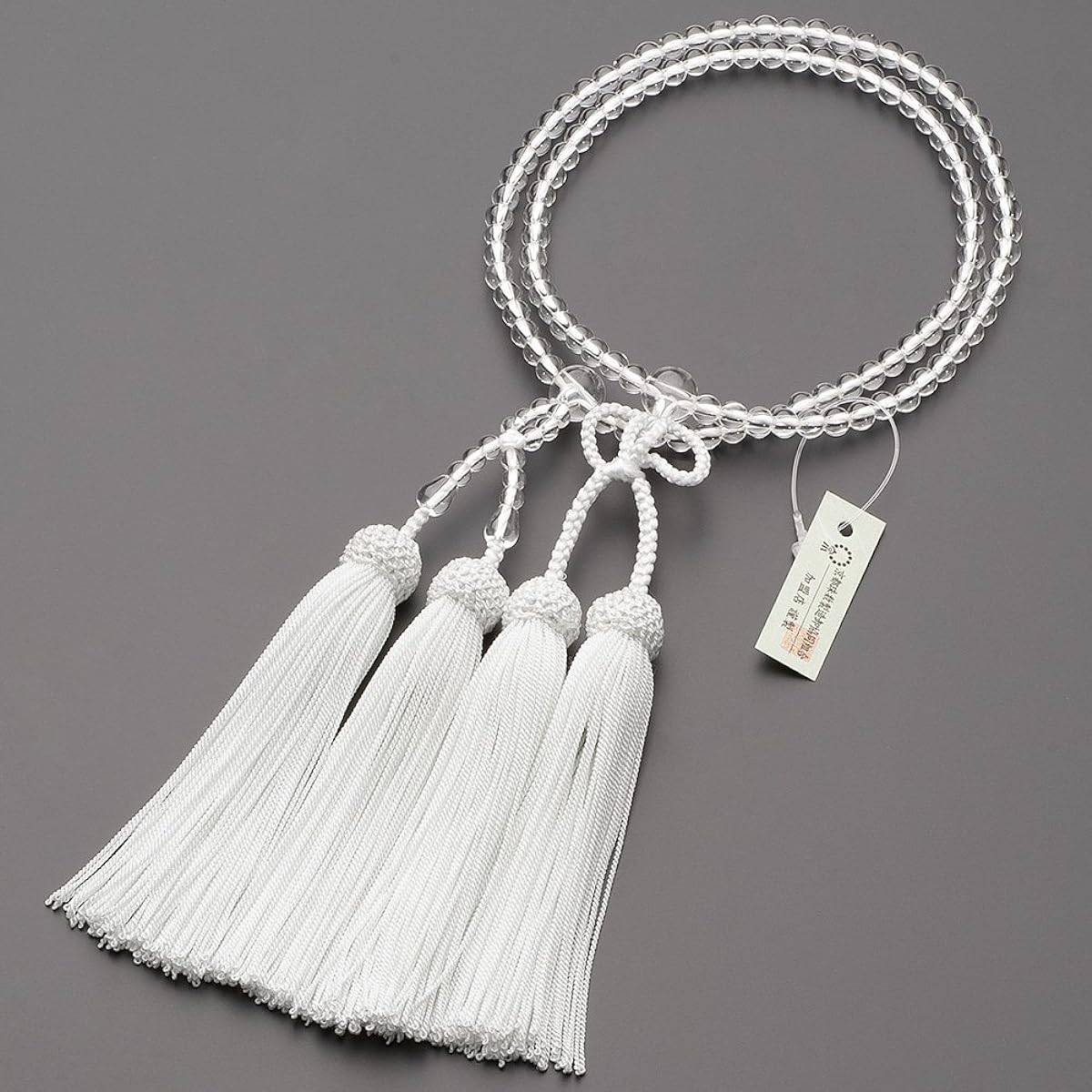 Buddhist altar store Takita Shoten Prayer beads Jodo Shinshu authentic prayer beads [For women] Genuine crystal 8-inch pure silk headed tassel ◆Kyoto prayer beads, real prayer beads, two-wheeled prayer beads, disciples, formal prayer beads [Published by