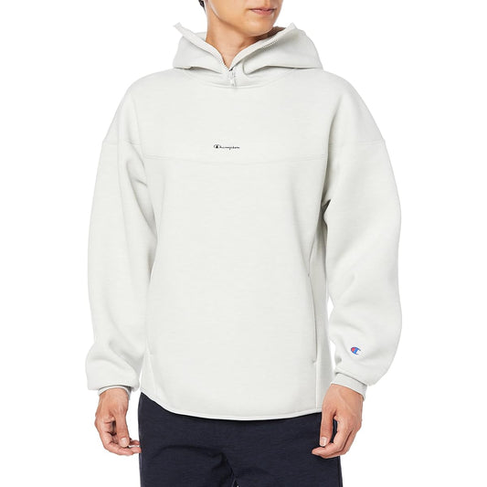 [Champion] Hoodie Long Sleeve Water Repellent Stretch Lightweight Wrap Air Script Logo Hooded Sweatshirt BLACK EDITION C3-W130 Men's