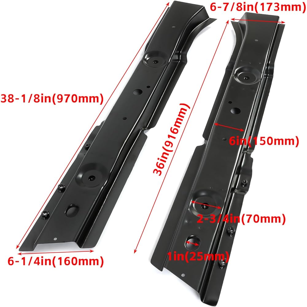 ECOTRIC Steel Floor Support 1997-2006 JEEP WRANGLERER TJ Floor Pan Blace Body Mount Torque Box Rust Frame Repair Replacement (Parts Floor Support)
