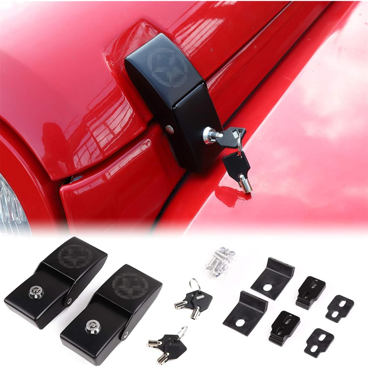 JECAR Food Latch Rock Food Catch Kit Aluminum Food Lock 2007-2018 JEEP WRANGLER MA JK JK JKU 2018-2022 JL JLU & 2020-2022 Gradiator JT Skull Style
