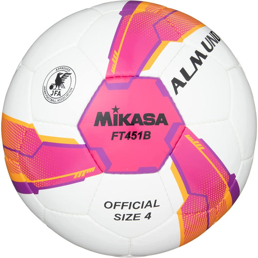 MIKASA Soccer Ball Japan Football Association Certification Ball No. 4 ALMUNDO Hand Sewn Ball for Elementary School Students FT451B-PV Recommended Internal Pressure 0.8 (kgf/㎠) Pink/Violet
