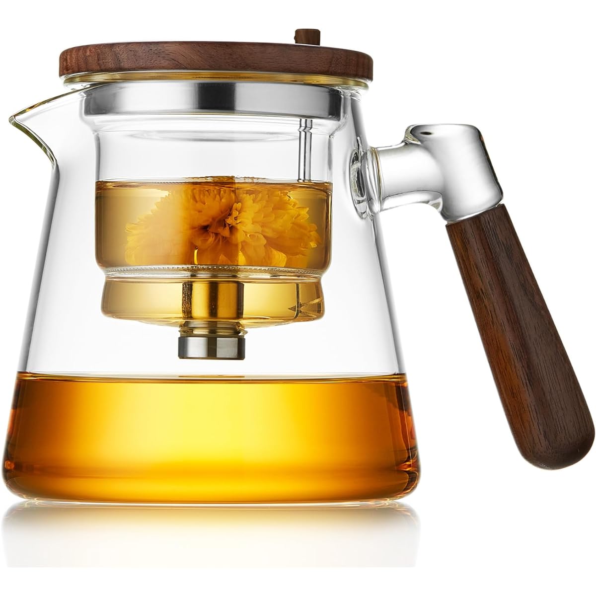Unbreakable Teapot Glass Heat Resistant Teapot Large 800ml Large Capacity Open Fire Unbreakable Simple Tea Strainer and Handle Included Transparent Easy to Wash Refrigerator Clear