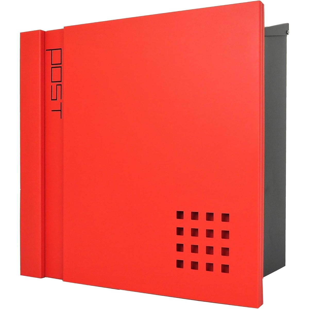 Ihome Postbox PM46 PM464 Red Main body: Depth 14.5 cm Main body: Height 36 cm Main body: Width 36.5 cm 1 high-quality key chain, 2 keys, 4 anchor plugs, 4 screws, 4 rubber plugs