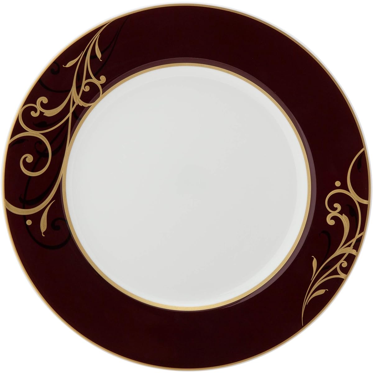 NARUMI Plate Dish Marron Gold Arabesque 27cm Brown Stylish A La Carte Plate Dinner Flat Plate Made in Japan 51640-1557