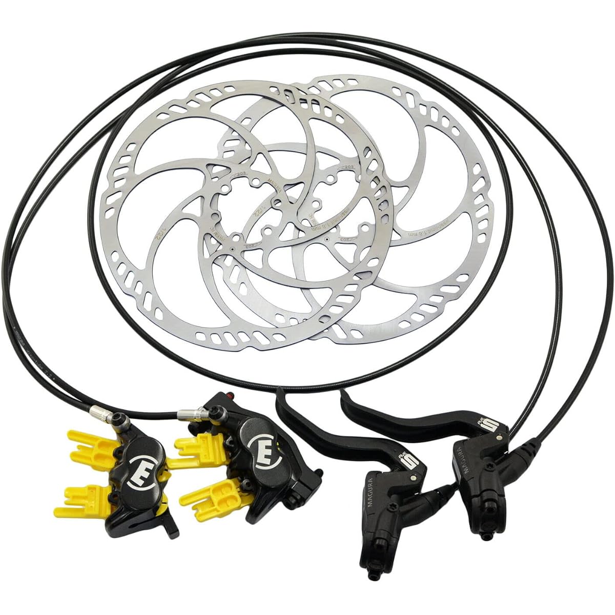Magura MT5 4-Piston Post Mount Hydraulic Disc Brake Set w/ 203mm Rotors (F+R), MG2556
