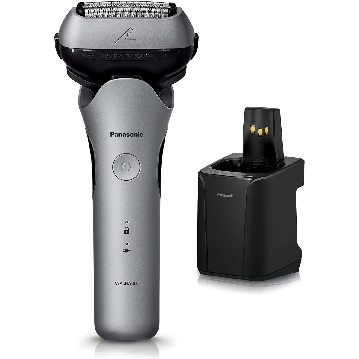 Panasonic Men's Shaver Lamb Dash 3-Blade Silver with Fully Automatic Cleaner Can Shave Even While Charging ES-LT8P-S