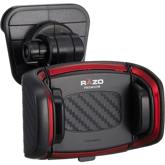 Carmate RAZO Car Holder Smartphone Holder Easy to Hold with One Hand Air Conditioner Vent Mount Carbon Style Red RG109