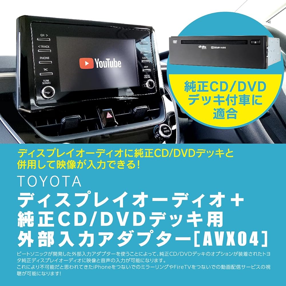 Beat Sonic AVX04 Toyota genuine display audio external input adapter (for cars with genuine CD/DVD decks)