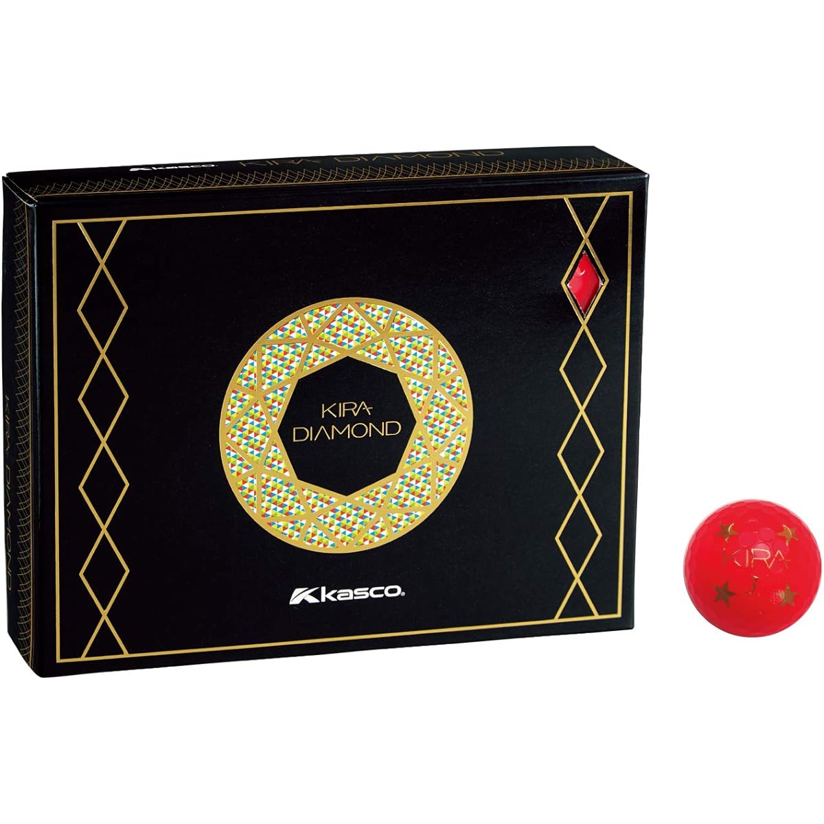 KASCO Golf Ball KIRA DIAMOND Red Star Pattern