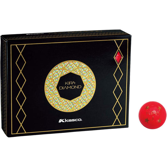 KASCO Golf Ball KIRA DIAMOND Red Star Pattern