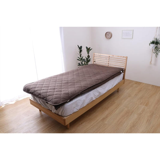 Ikehiko Bedding Bed Pad Mine Brown Double Approx. 140 x 205 cm Simple Tenjiku Knit New Life Washable #1192060060301