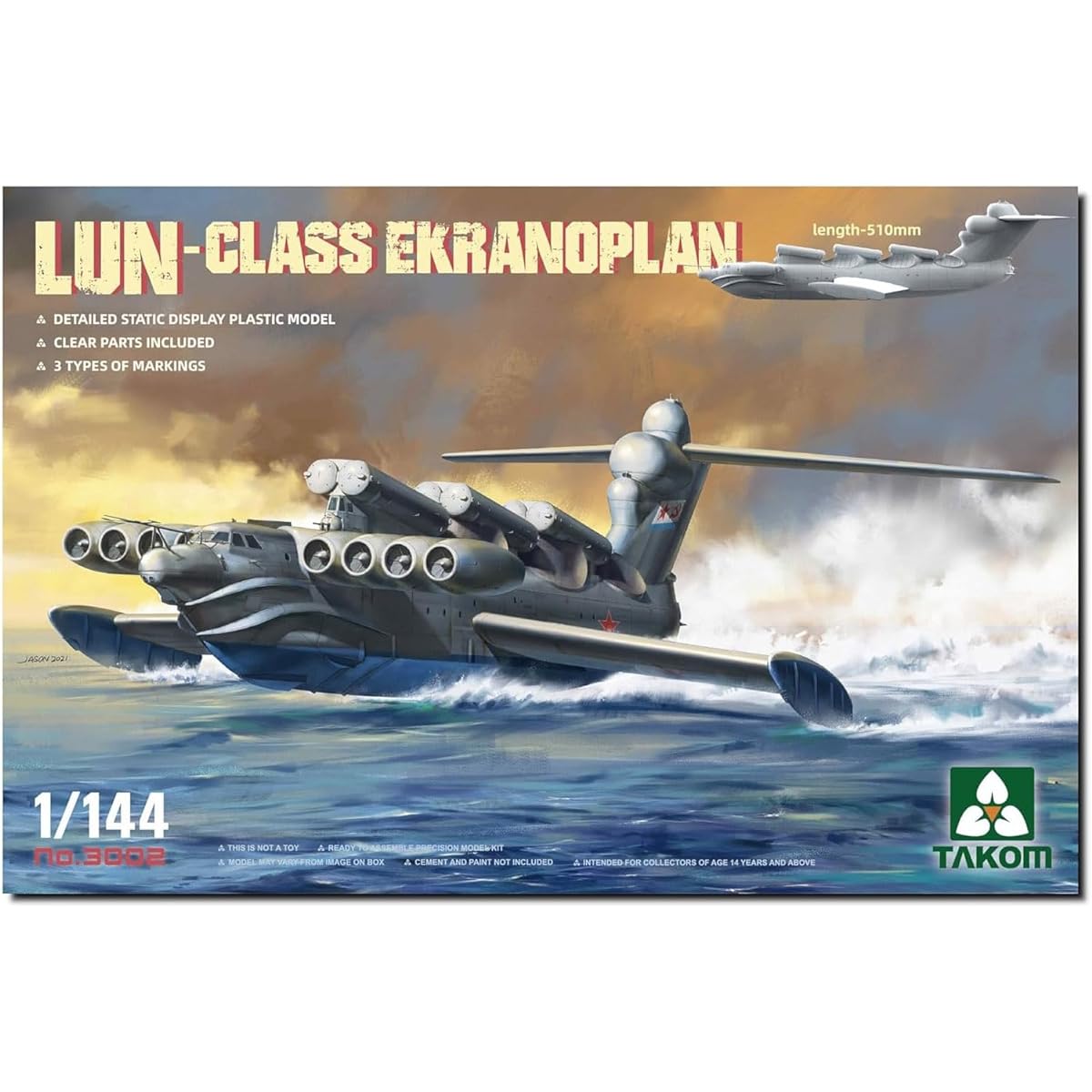 Tacom 1/144 Soviet Army Lun Class Ekranoplan Plastic Model TKO3002