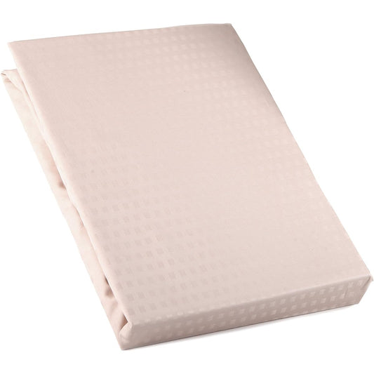 Made in Japan Hotel Style High Density Check Weave Satin Cover 100% Cotton [Cremona] Bed Sheet Queen Size Shell Pink HS44010-027
