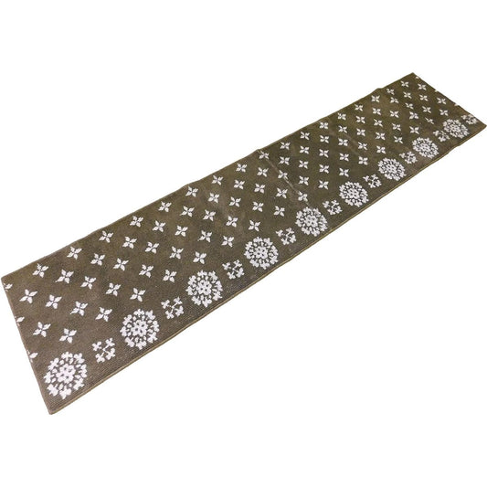 Kitchen mat, antibacterial and deodorizing treatment, water repellent treatment, 60 x 180, made in Japan, anti-slip treatment, rug mat, lace star mocha