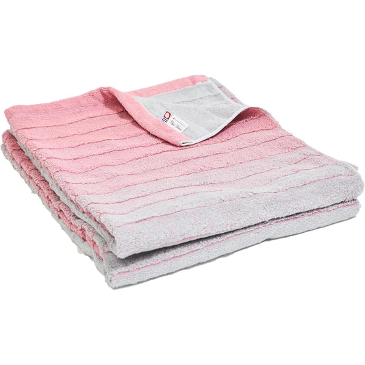 Imabari Towel Bath Towel Certified Set of 2 Gradient Colors Water Absorbent Quick Drying BMP Cotton Environmental 100% Cotton Made in Japan 70cm x 120cm (2 Bath Towels, Pink)