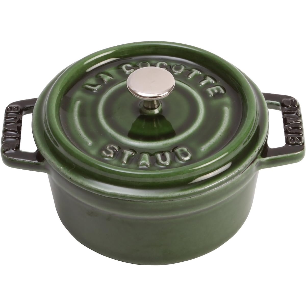 Staub "Mini Pico Cocotte Round Basil Green 10cm" Small Two Hand Enamel Pot [Authorized Japanese Product] La Cocotte Round 40509-804