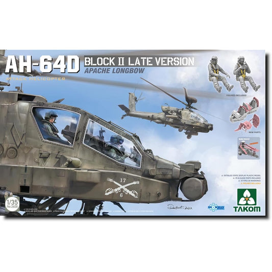 Tacom Snowman 1/35 American AH-64D Apache Longbow Attack Helicopter Block 2 Late Model Plastic Model TKO2608