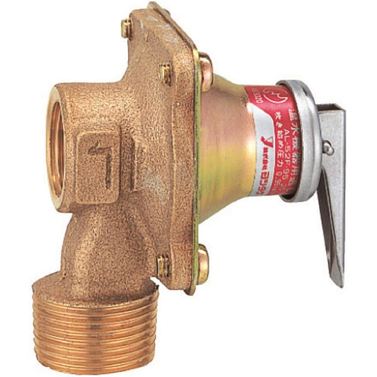 Yoshitake hot water equipment relief valve, sealed structure, lead-free treatment valve seat, SUS, starting pressure 95KPa, screw connection, port size 20A, main body CAC, maximum temperature 100℃, model AL-52FS-95 20A