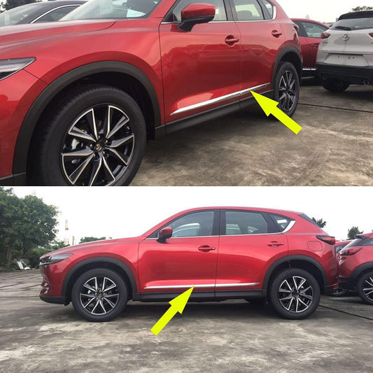 BEAUTOST Chrome Body Side Door Molding Trim Overlay Cabbertrim Mazda 2017 2018 2022 2022 2023 CX-5 CX5