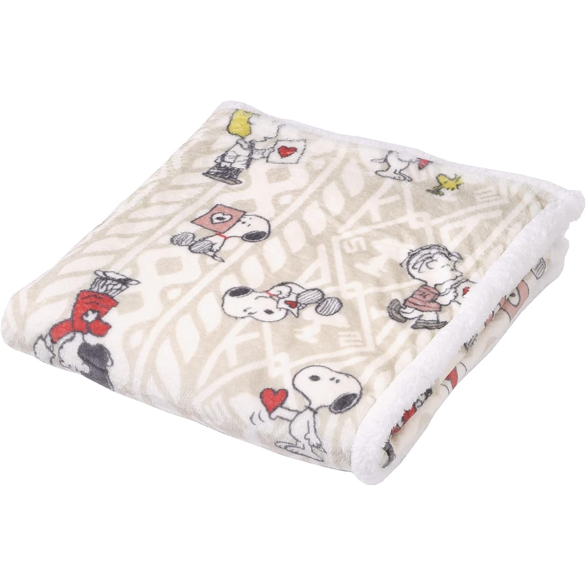 nishikawa [Nishikawa] Snoopy Half Blanket Washable LOVE Ivory FQ72505040