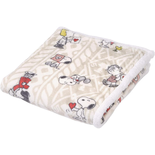 nishikawa [Nishikawa] Snoopy Half Blanket Washable LOVE Ivory FQ72505040