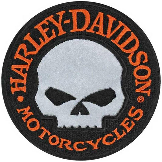 Harley Davidson 4 inch WILLIE G SKULL reflective embroidery patch