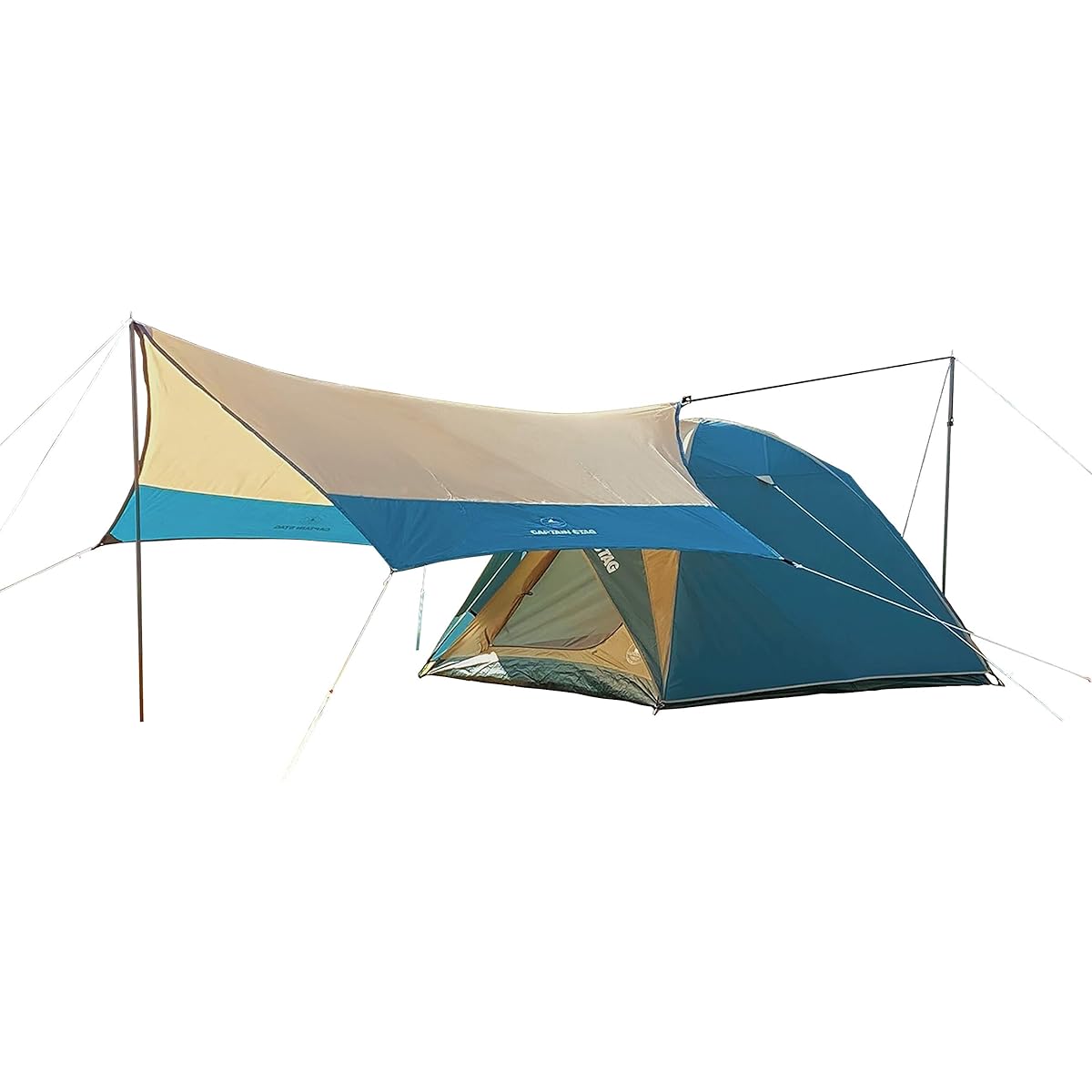 CAPTAIN STAG Tent Tarp Extension Belt Set YELLOW PACKAGE Standard Dome Tent & Tarp Set + For 5~6 People UZ-13229 400 x 420cm