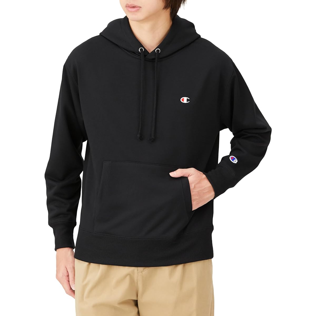 [Champion] Hoodie, Long Sleeve, One Point Logo, Hooded Sweatshirt, Men's Sports, C3-XS151