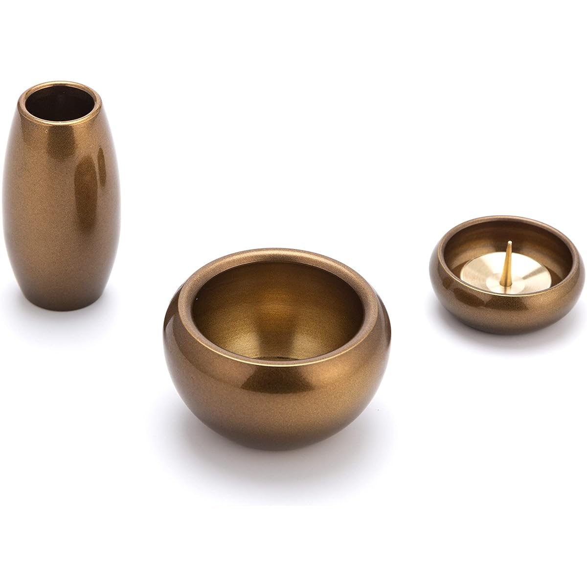 [Set of 3 Buddhist altar items] Silma Amber Brown 3 Buddhist altars 2.0 dimensions Modern Buddhist altar items Copper Brass Round Cute Mini Buddhist altar set (Amber Brown) Buddhist altar